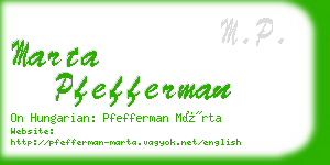 marta pfefferman business card